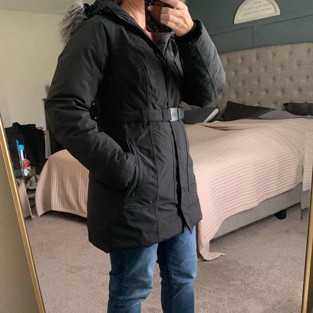 The North Face Down Jacket with Fur Hood - Size S